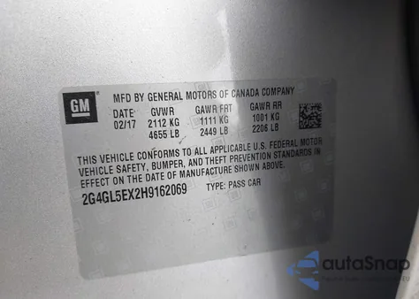 2017 Buick Regal Turbo Sport Touring z USA, uszkodzony, nr VIN 2G4GL5EX2H9162069